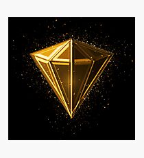 Diamond gem golden Gold Photographic Print