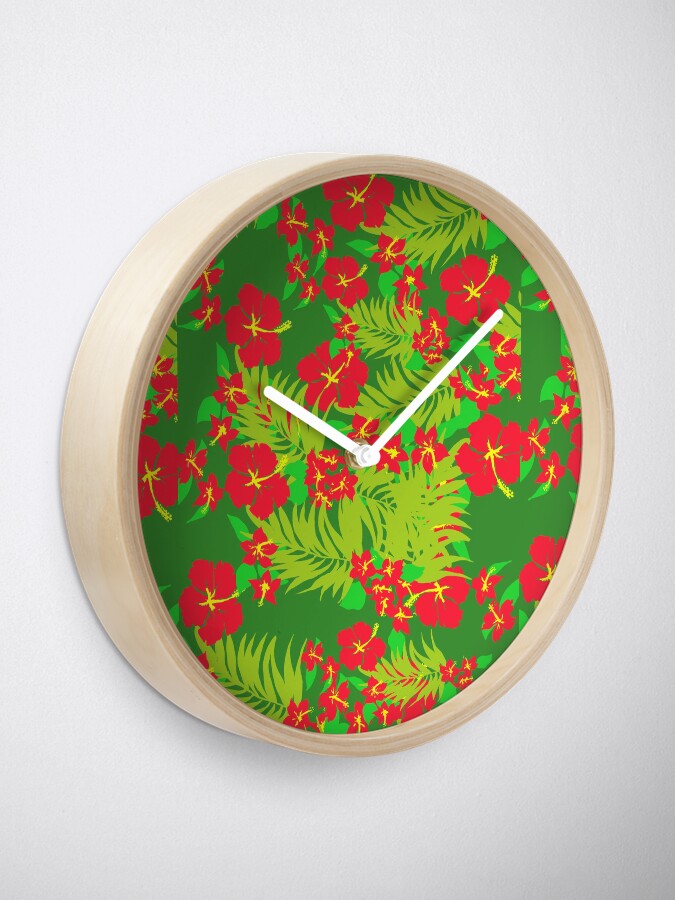 Alternate view of Red Hibiscus Clock