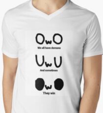 OwO We all have demons Men's V-Neck T-Shirt