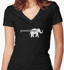 Kingdom of Cambodia Elephant Women's Fitted V-Neck T-Shirt