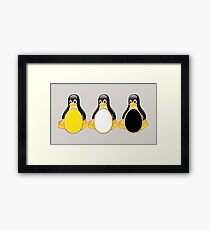 LINUX TUX PENGUIN 3 COLOR EGGS Framed Print