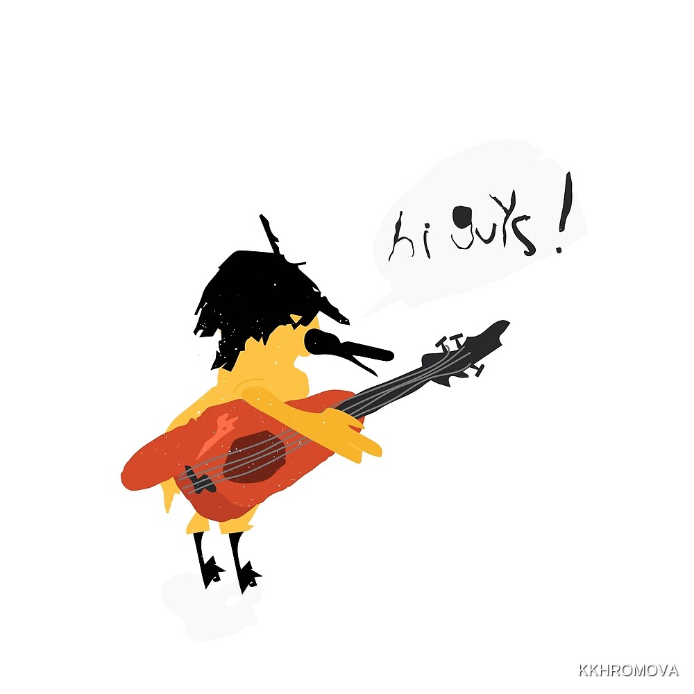 Oiseau De Musique Dessin Animé Avec Guitare Par Kkhromova