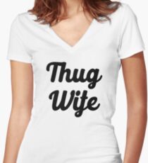 Thug Wife Women's Fitted V-Neck T-Shirt
