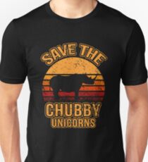 Speichern Sie die Chubby Unicorns, Nashorn, Geschenk, Retro, Vintage, Rhinocerus Unisex T-Shirt