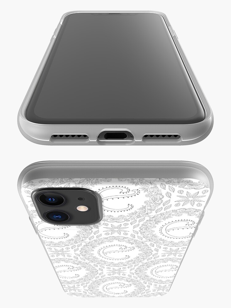 Alternate view of Letter E Black And White Wreath Monogram Initial iPhone Case & Cover