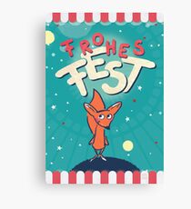Fuchs im Weltall - Frohes Fest Leinwanddruck