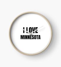 I Love Minnesota Funny Gift Idea Clock