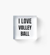 I Love Volleyball Funny Gift Idea Acrylic Block