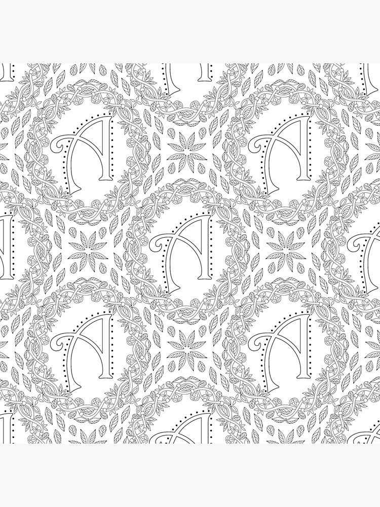 Letter A Black And White Wreath Monogram Initial by theartofvikki