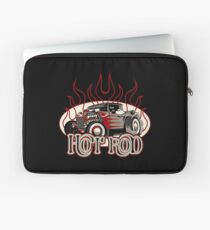 Cartoon retro hot rod with vintage lettering poster Laptop Sleeve