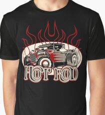 Cartoon retro hot rod with vintage lettering poster Graphic T-Shirt