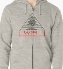 Wifi pyramid basis Zipped Hoodie