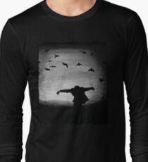 Mann im Flug mit Raben Langarmshirt