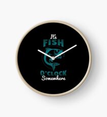 Funny Fishing Gift Fish O Clock Fisherman Fathers Day Clock