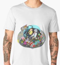 Camiseta premium para hombre Rick y la nave espacial Morty