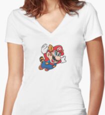 Camiseta entallada de cuello en V Super Mario Bros