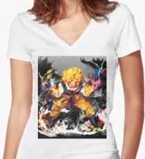 Goku abstract - Goku paintings - ultra instinct Women's Fitted V-Neck T-Shirt