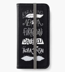 Haikyuu !! Teams - Weiß auf Schwarz iPhone Flip-Case/Hülle/Klebefolie