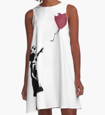 Girl With Red Balloon, Banksy, Streetart Street Art, Grafitti, Artwork, Design For Men, Women, Kids A-Line Dress