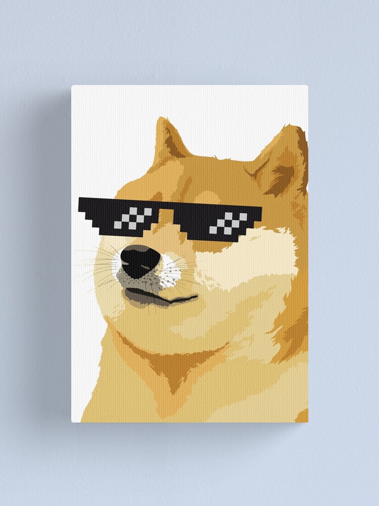 Doge Thug Life With Sunglasses Meme Dog Style Kekistan Shiba Inu Dogright Doggo Canvas Print