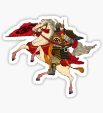 Samurai warrior on horse Sticker