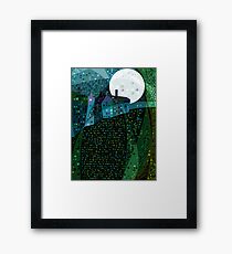 Blaues Haus, blauer Mond Gerahmtes Wandbild