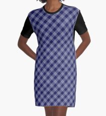 Vicky / Gingham Plaids - Blaubeere T-Shirt Kleid