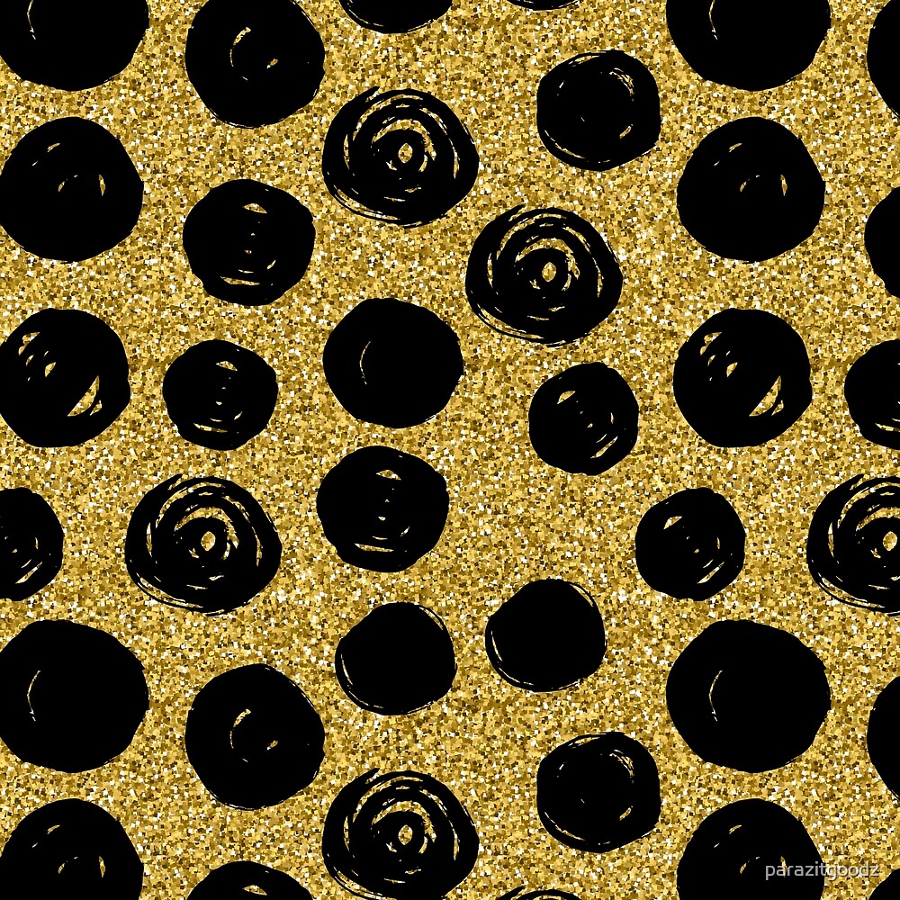 Dibujado A Mano Circulo Negro Sobre Fondo Dorado De Parazitgoodz Redbubble