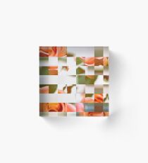 Pixel flower Acrylic Block