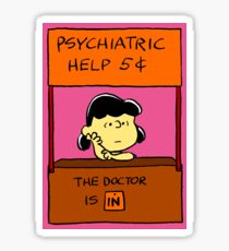 Lucy Van Pelt: The Doctor Is In Sticker