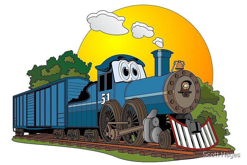 "Blue Steam Cartoon" by Scott Hayes Redbubble