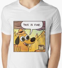 This Is Fine Men's V-Neck T-Shirt