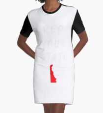 REP YOUR STATE DELAWARE Graphic T-Shirt Dress