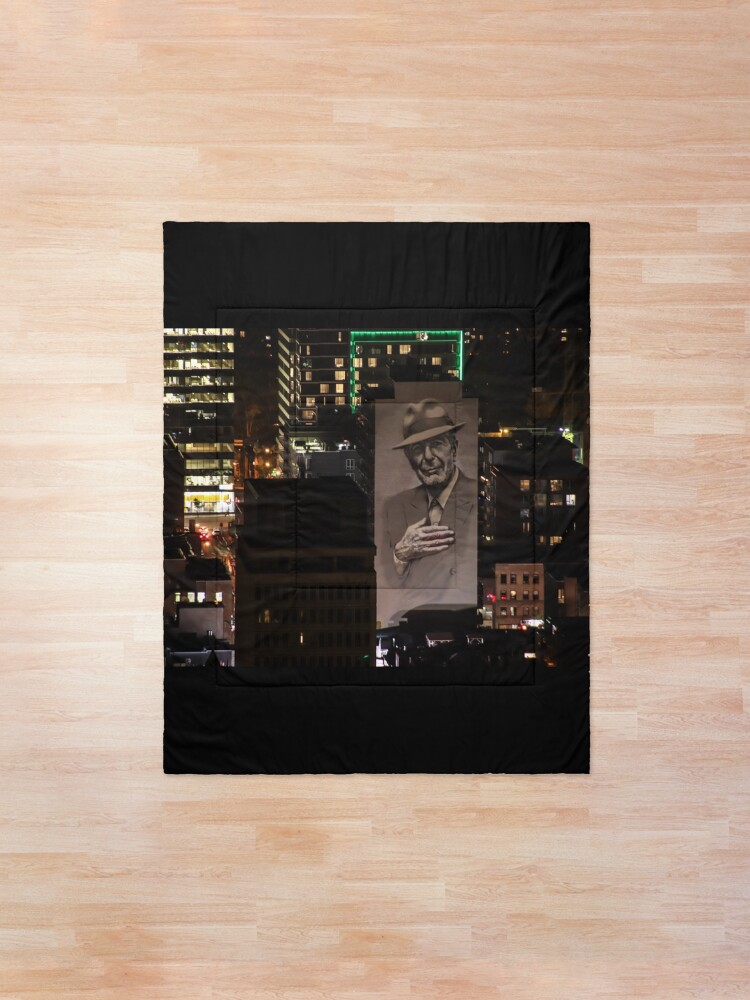Alternate view of Montreal at Night Home of Leonard Cohen Comforter