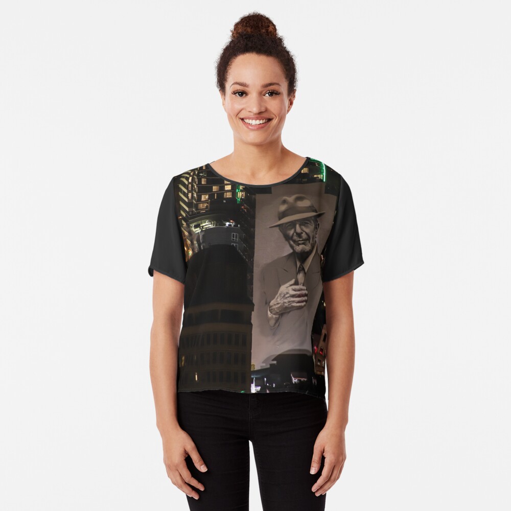 Montreal at Night Home of Leonard Cohen Chiffon Top