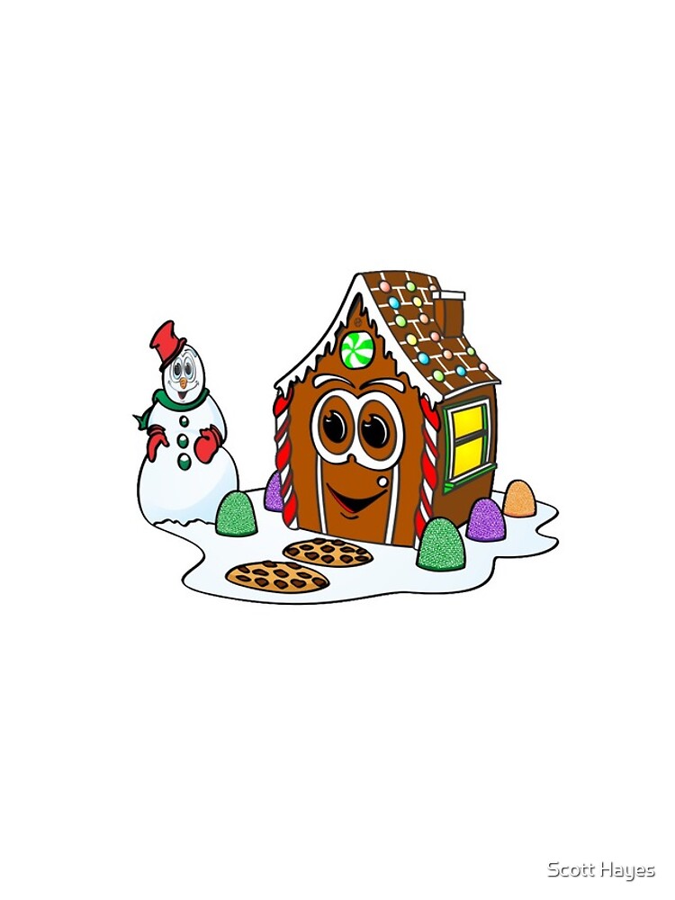 Gingerbread House Snowman Cartoon de Graphxpro