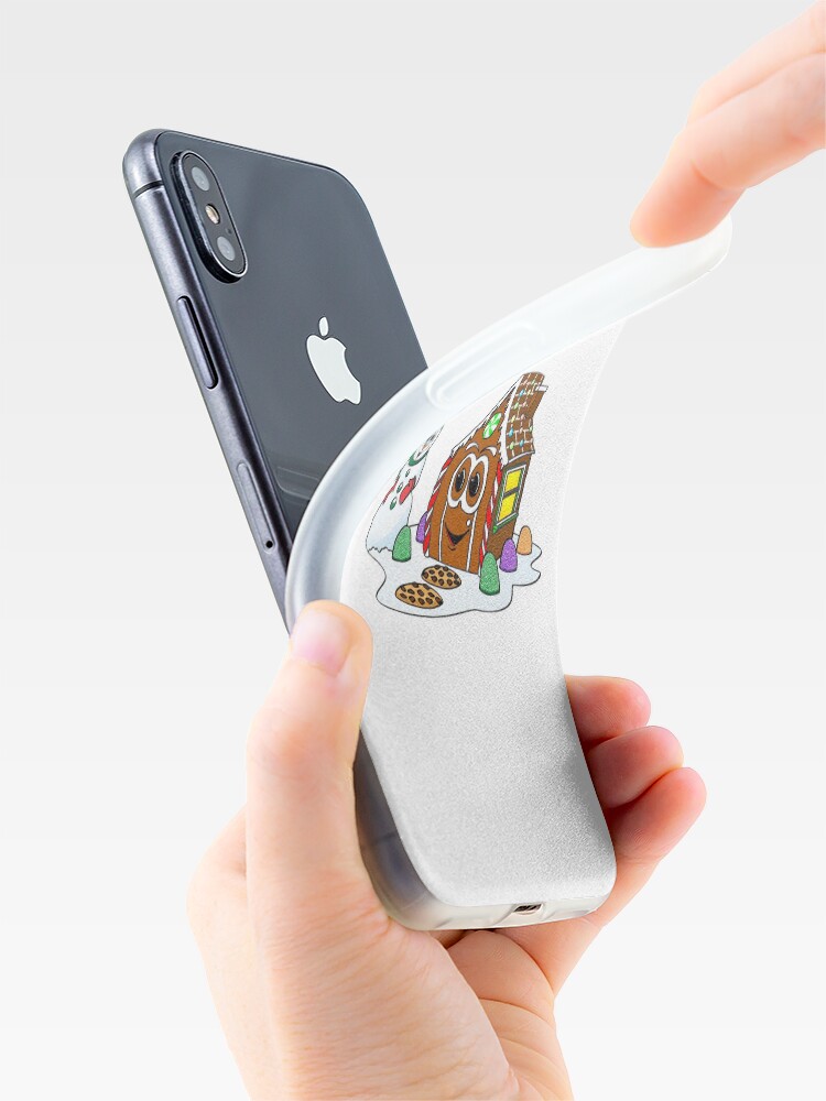 Vista alternativa de Funda y vinilo para iPhone Gingerbread House Snowman Cartoon