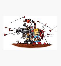 Calvin and Hobbes Inspired Captain and Soldier Parody Photographic Print