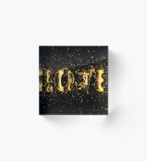 Calendar dog golden Gold Acrylic Block