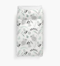 Rabbits and flowers 002 Duvet Cover
