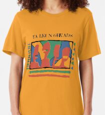 Talking Heads Funny Art Work Graphic Design Yellow Tshirt Slim Fit T-Shirt