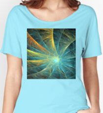 Aqua Orange Spiral Women's Relaxed Fit T-Shirt
