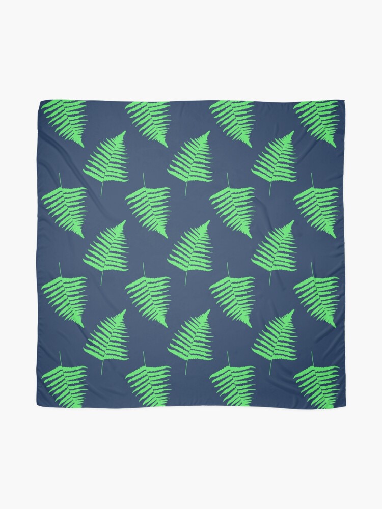 Alternate view of Navy and Lime Fern Pattern Scarf