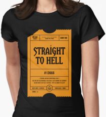 Ticket to Hell - Funny Halloween design Women's Fitted T-Shirt