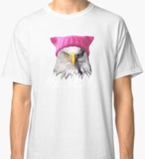 Resist - Bald Eagle Wearing Pink Knitted Pussy Hat Classic T-Shirt
