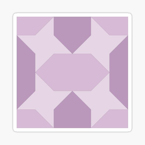 Geometric Pattern: Star Lozenge: Purple Sticker