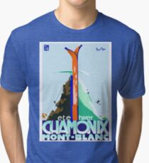 Vintage Travel Poster France - Chamonix - Mont Blanc Tri-blend T-Shirt