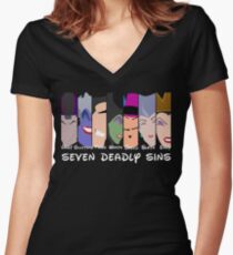The Seven Deadly Villains Women's Fitted V-Neck T-Shirt