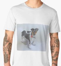 Jack Russell dog with Poppy Men's Premium T-Shirt