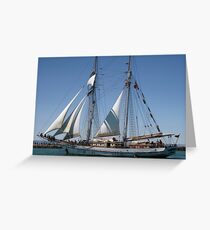 The One & All Brigantine Tall Ship - Youth Development Sail Training Greeting Card